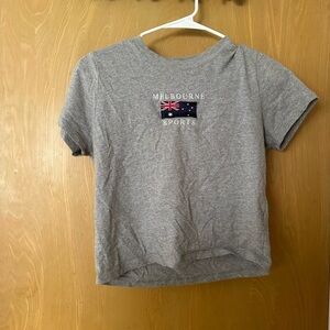 Forever 21 Gray Crop Top with Australian Flag